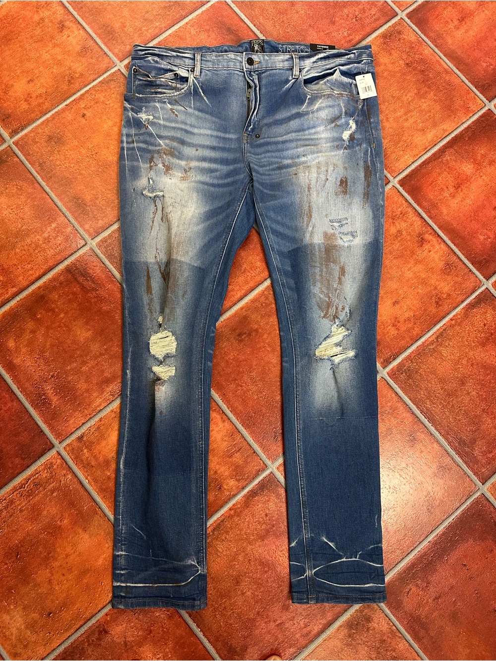 NWT Prps Men’s Stretchy Distressed Blue Skinny Jeans